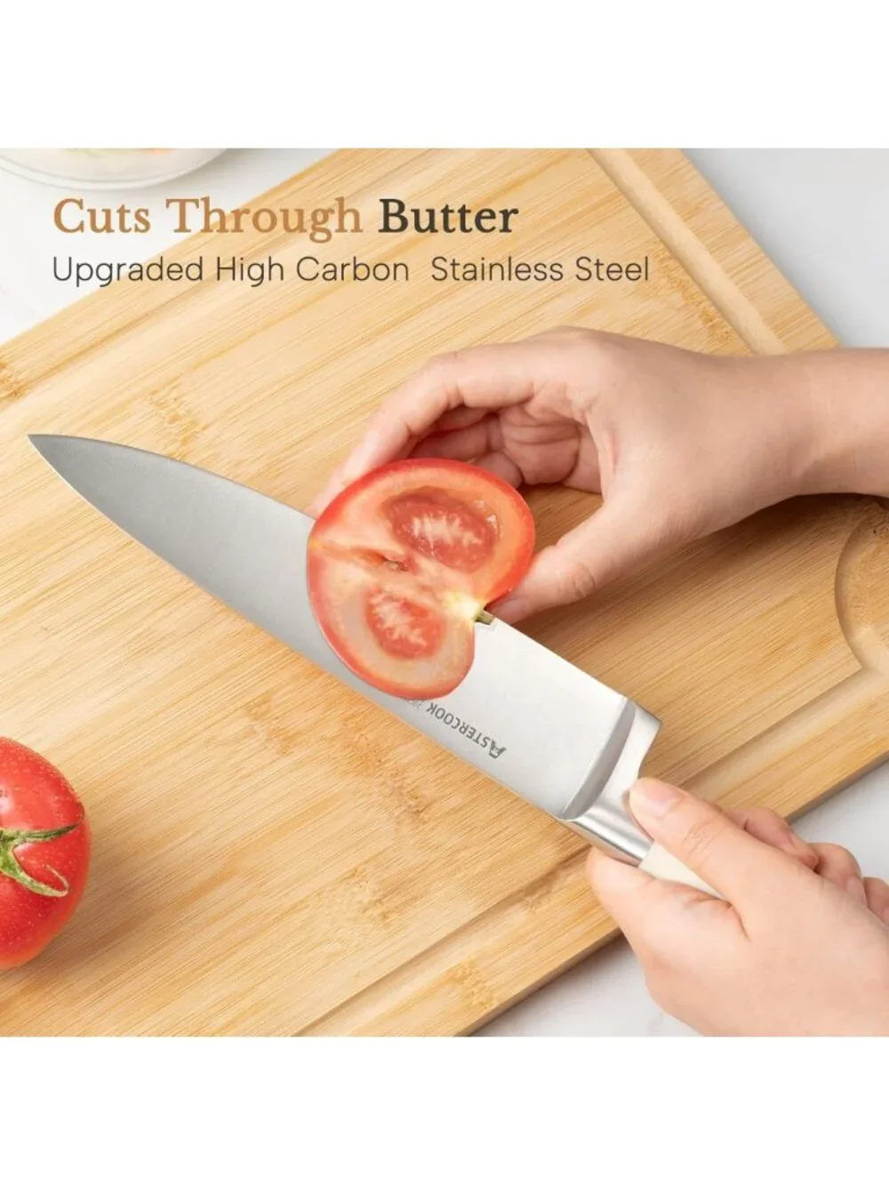 14-Piece Stainless Steel Kitchen Knife Set with Block, Sharpener & Ergonomic